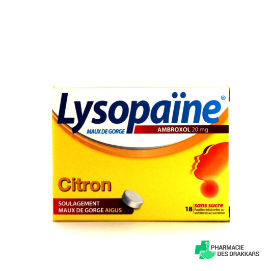 Lysopaïne Maux de Gorge Pastilles Citron