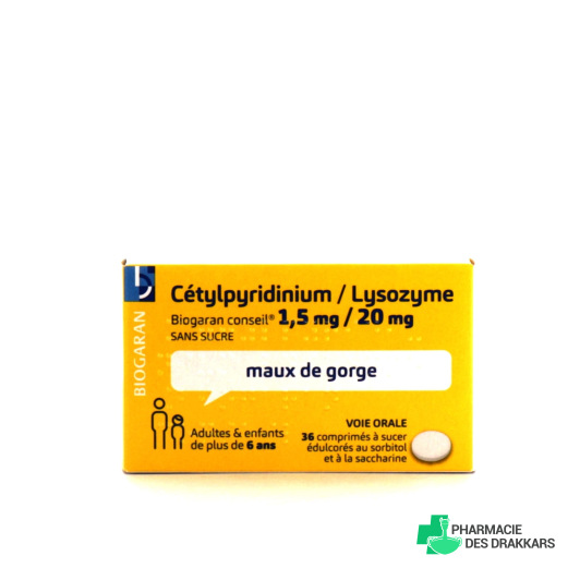 Cétylpyridinium/Lysozyme 1,5 mg/20 mg Sans Sucre