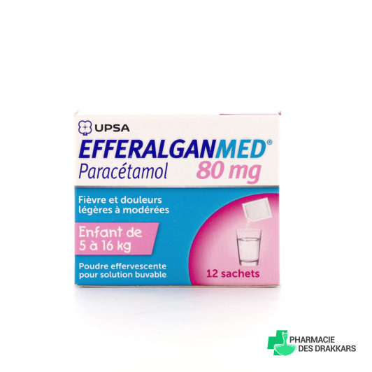 Efferalgan Med Pédiatrique 80 mg - 12 sachets