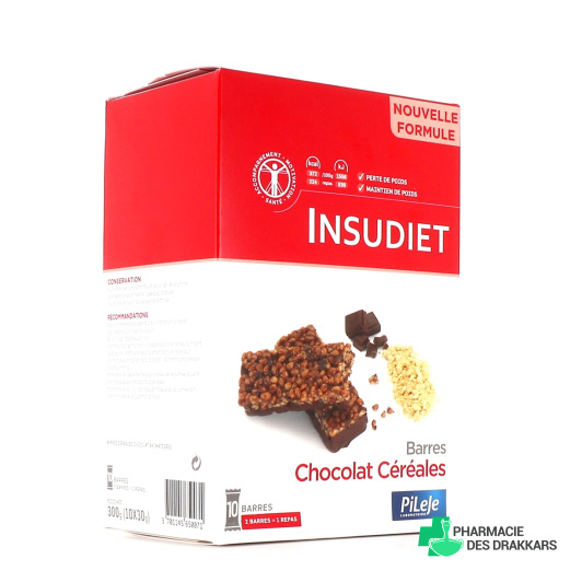 Insudiet Barre Chocolat Céréales x10