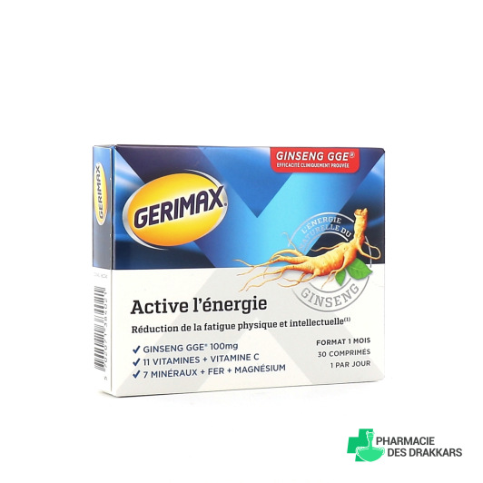 Gerimax - Active énergie - 30 - 60 ou 90 comprimés