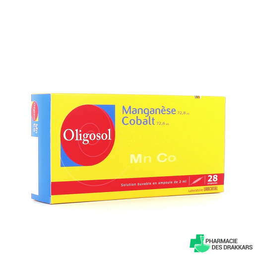 Oligosol manganèse cobalt 28 ampoules