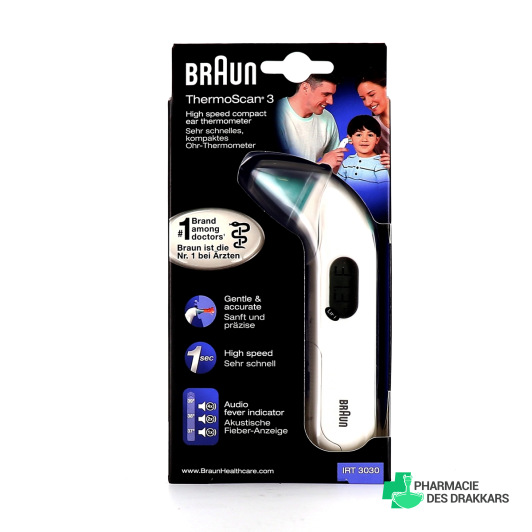 Braun Thermomètre Auriculaire ThermoScan 3 IRT3030