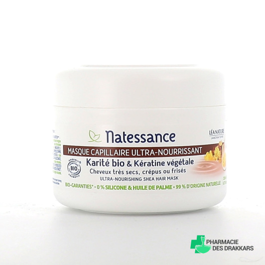 Natessance Masque Capillaire Ultra-Nourrissant Karité Bio & kératine végétale